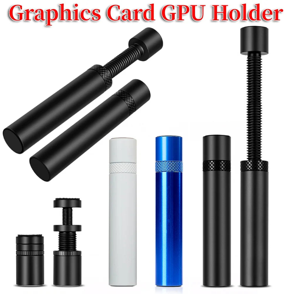 Adjustable Aluminum GPU Support Bracket – Telescopic Anti-Sag Graphics Card Brace with Magnetic Base (26–120 mm / 1.02–4.72 in)