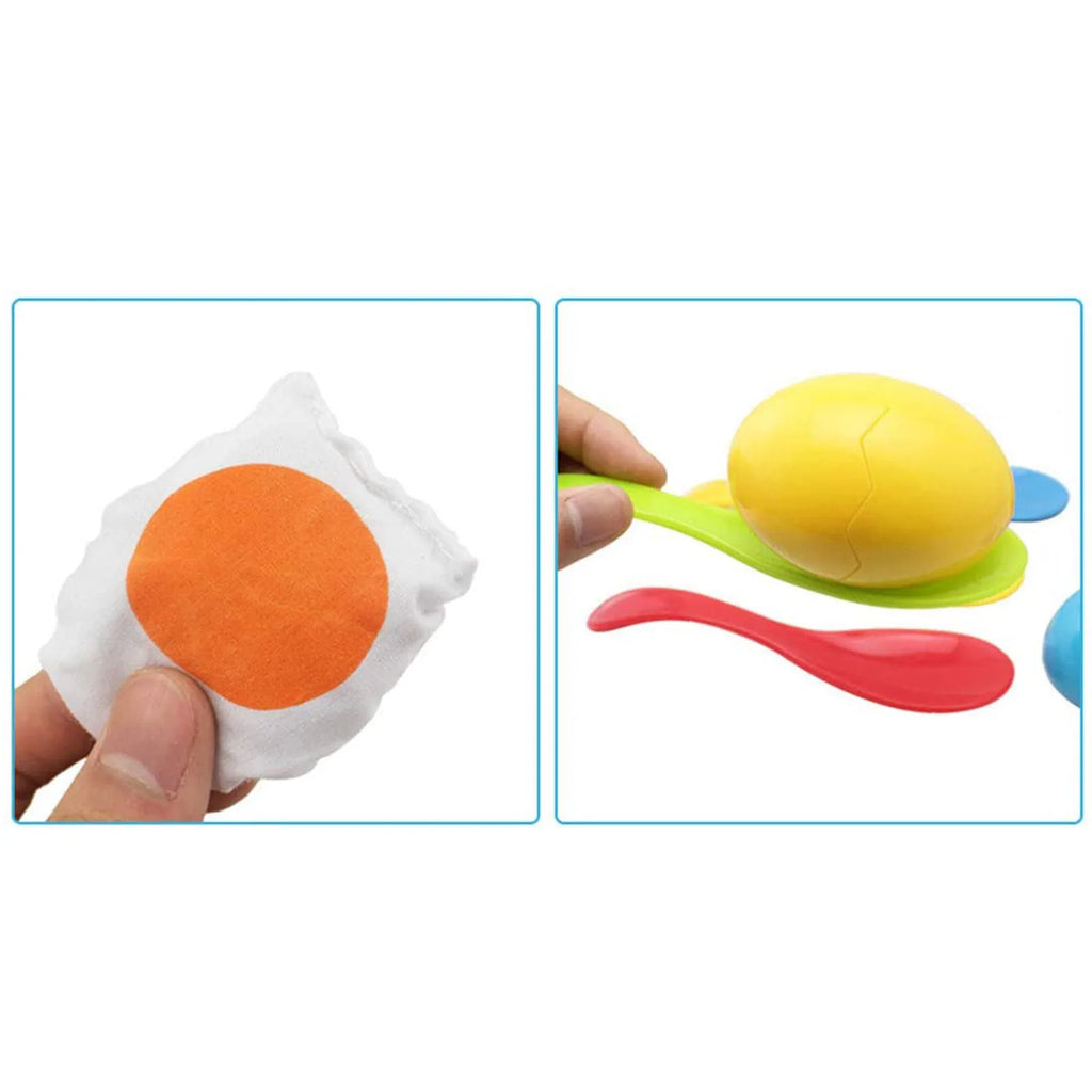Egg and Spoon Race Game Set with Yolk - Outdoor Kids Party & Field Day Toy, Parent-Child Interactive