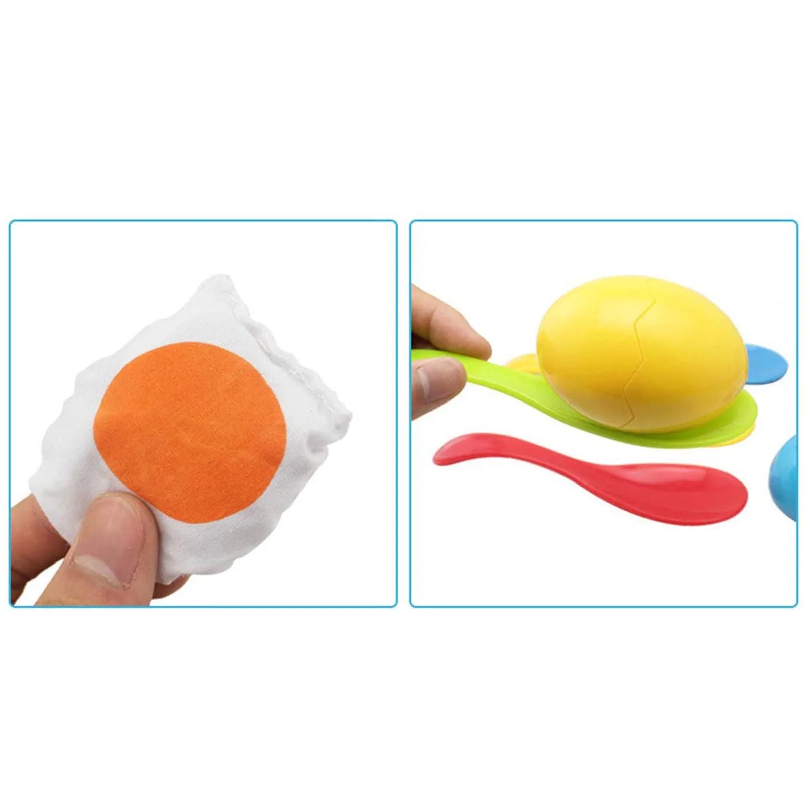 Egg and Spoon Race Game Set with Yolk - Outdoor Kids Party & Field Day Toy, Parent-Child Interactive