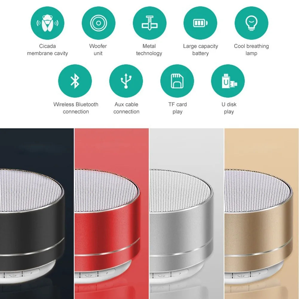 Portable Bluetooth 3D Stereo Speaker - Mini USB Subwoofer with Mic & SD Card Support