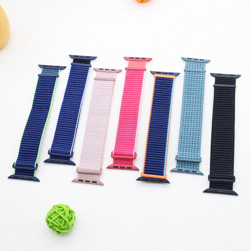 Nylon Braided Breathable Watch Band – Fits 38/40/41/42/44/45/46/49 mm (1.50–1.93 in) Smartwatches