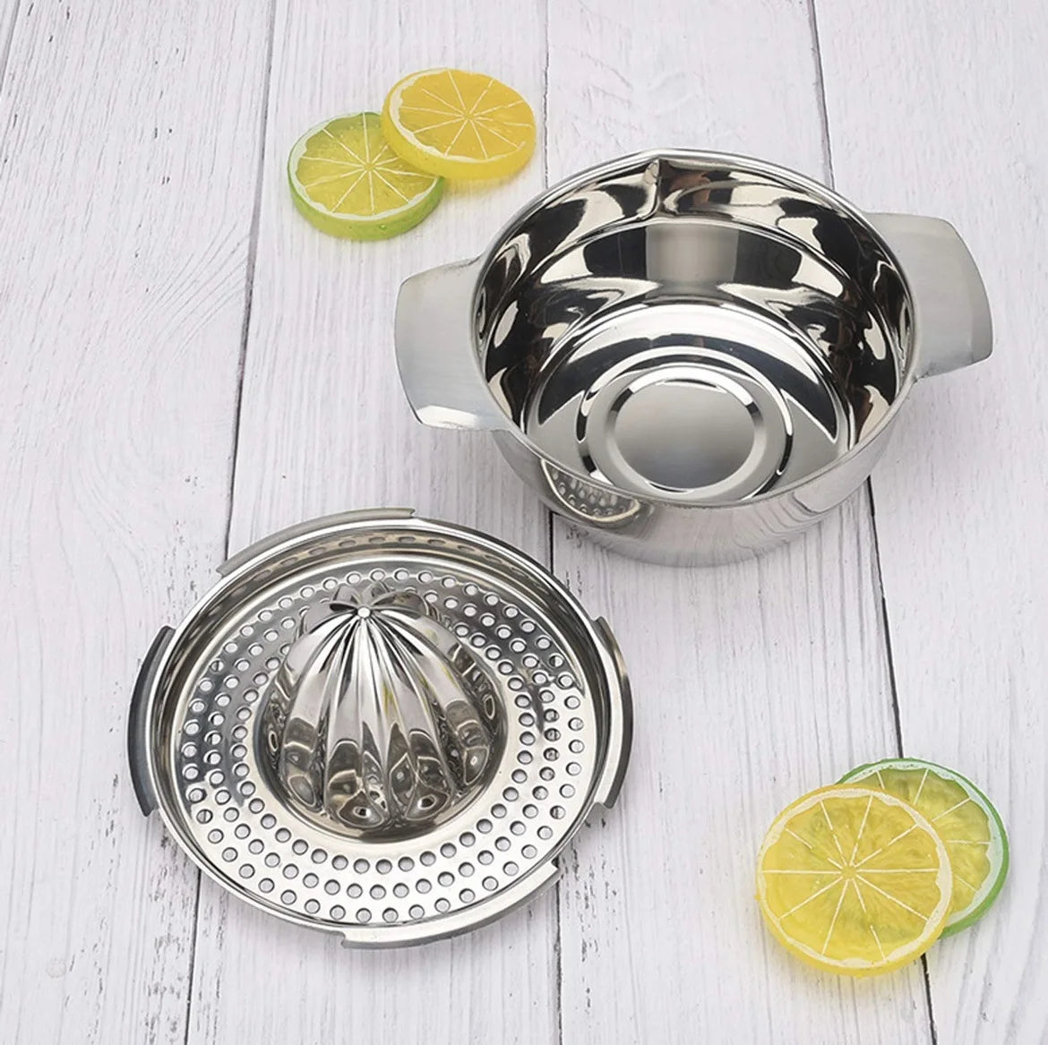 Manual Citrus Juicer 304 Stainless Steel - Portable Hand Press Squeezer for Lemon Orange Lime