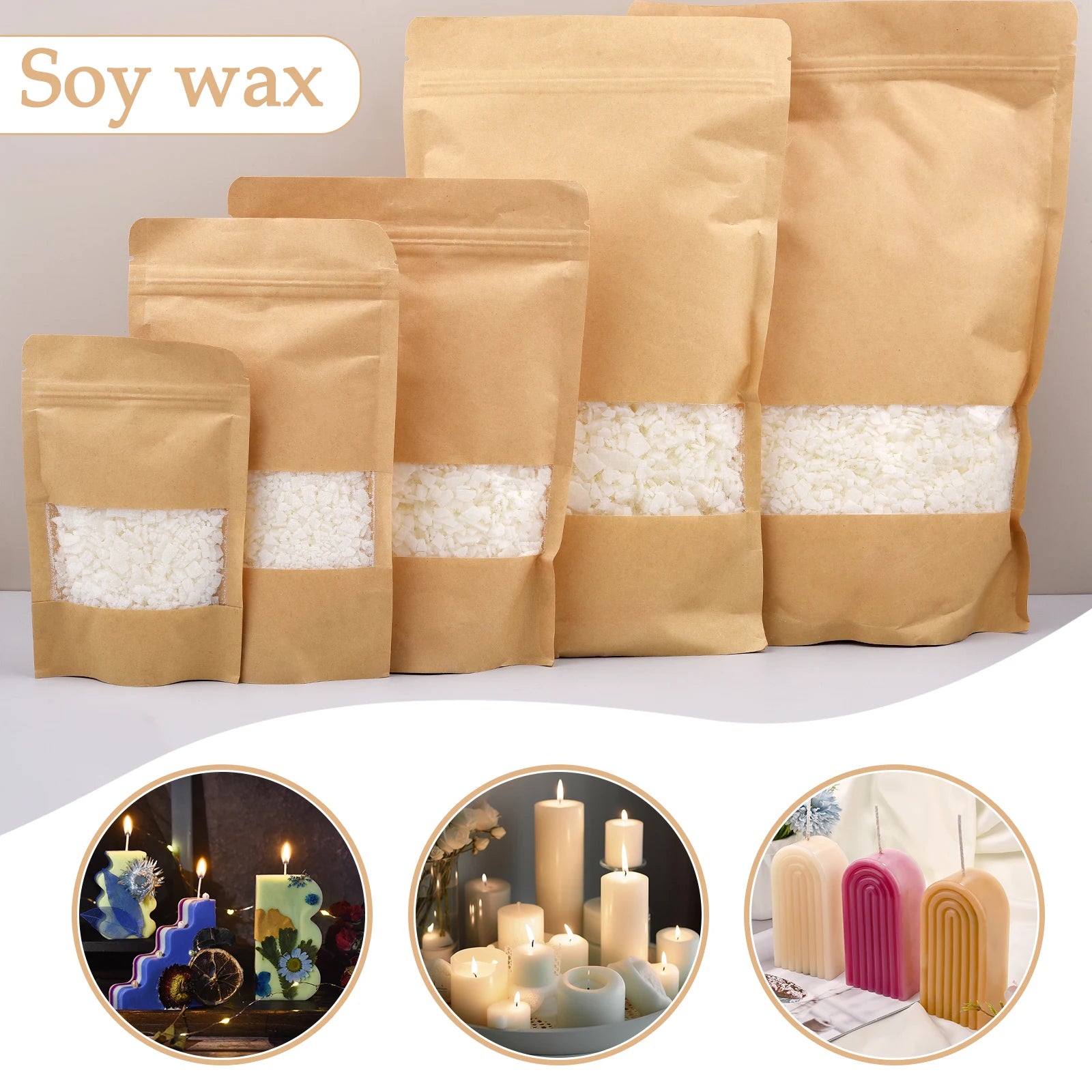 Additive-Free Natural Soy Wax Flakes for DIY Candle Making 50/100/250/500/1000 g