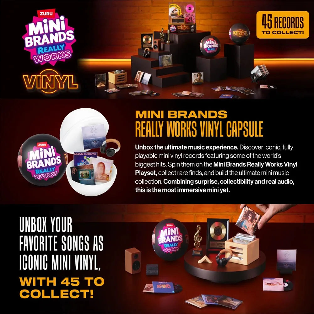 Mini Vinyl Surprise Ball – Playable Mini Records Collectible Blind Capsule for Music Lovers & Miniature Toy Collectors