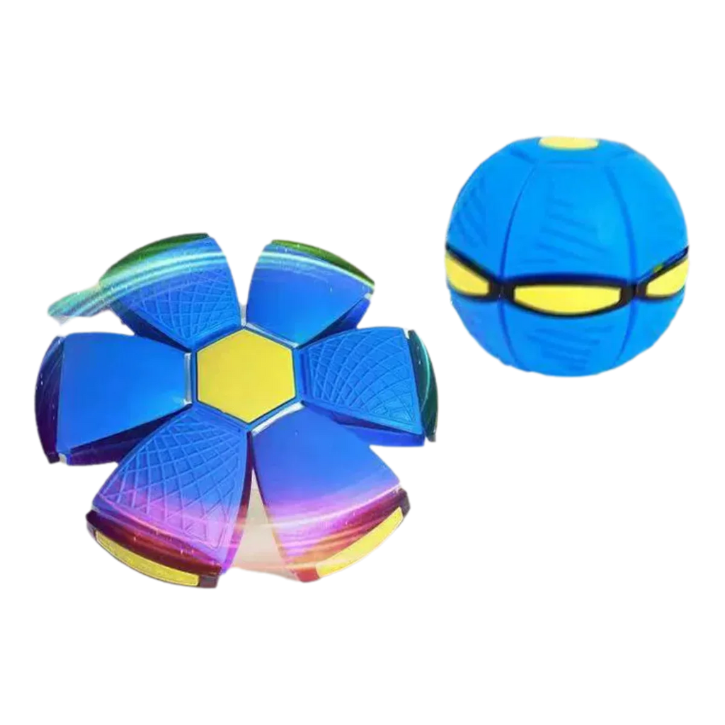 Blue Flying Saucer Vent Ball - 9.8 in (25 cm) Deformable Foot Decompression Toy for Parent-Child Outdoor Play