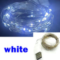 USB LED Copper & Silver Wire Fairy String Lights – Waterproof IP65, USB Powered, 2m/3m/5m/10m/20m, Warm White & Multicolor