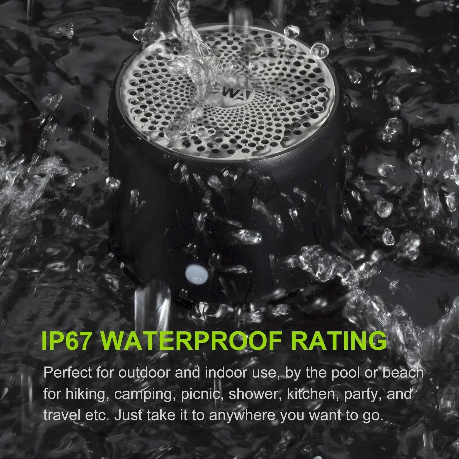 Mini Bluetooth Speaker IPX7 Waterproof, Extra Bass Portable Speaker with Metal Body and Travel Case
