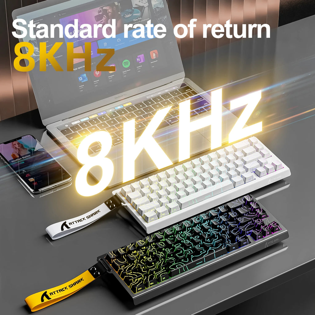 Magnetic Mechanical Gaming Keyboard 68-Key Compact Hot-Swap RGB Wired 8000Hz 0.125ms Response