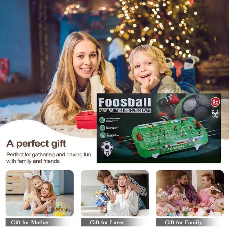 Tabletop Football Game 22 x 11 x 4 in (56 x 29 x 10 cm), Compact Desktop Soccer Table for Kids & Adults, Family Party Game