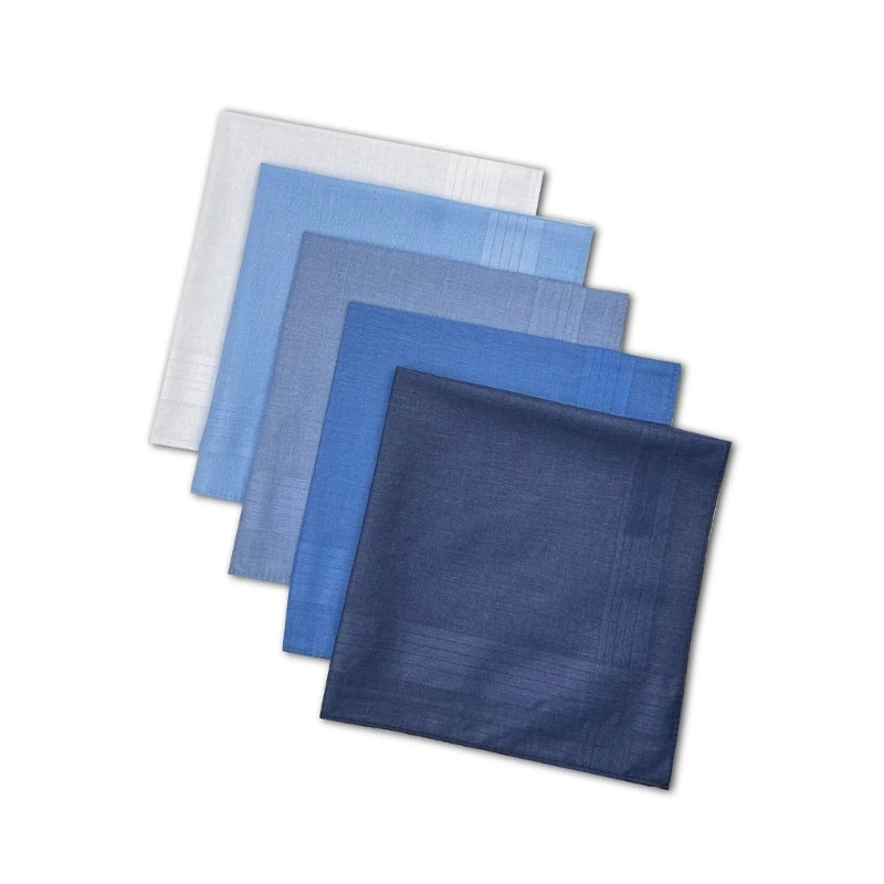 Soft Absorbent Pocket Handkerchiefs - Cotton-Feel 40x40cm (15.75x15.75in) - Solid Color 5pc/15pc Set