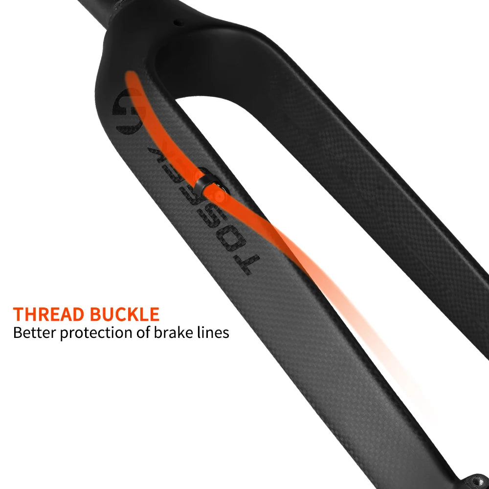 MTB Full Carbon Fiber Rigid Front Fork – 26/27.5/29 in, 28.6/31.8 mm Steerer, 560g (19.8 oz) Lightweight for Disc Brakes