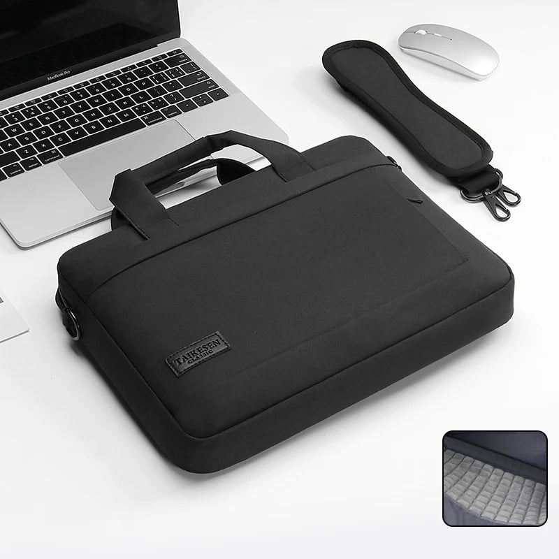 Canvas Laptop Sleeve Briefcase 13–17 Inch — Zippered Shoulder Handbag