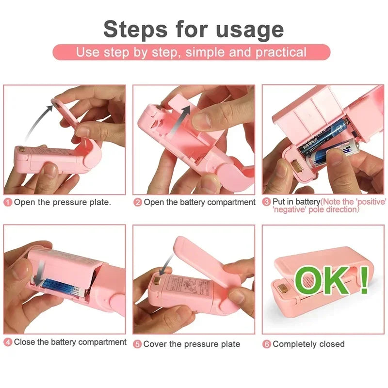 Portable Mini Heat Sealer – Handheld Battery-Operated Bag Sealer for Plastic & Food Storage