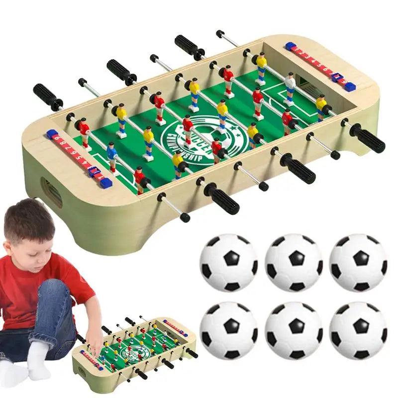 Wooden Tabletop Foosball Game for Kids — Portable Desktop Soccer Board (20.15 x 9.76 x 4.57 in / 51.2 x 24.8 x 11.6 cm)