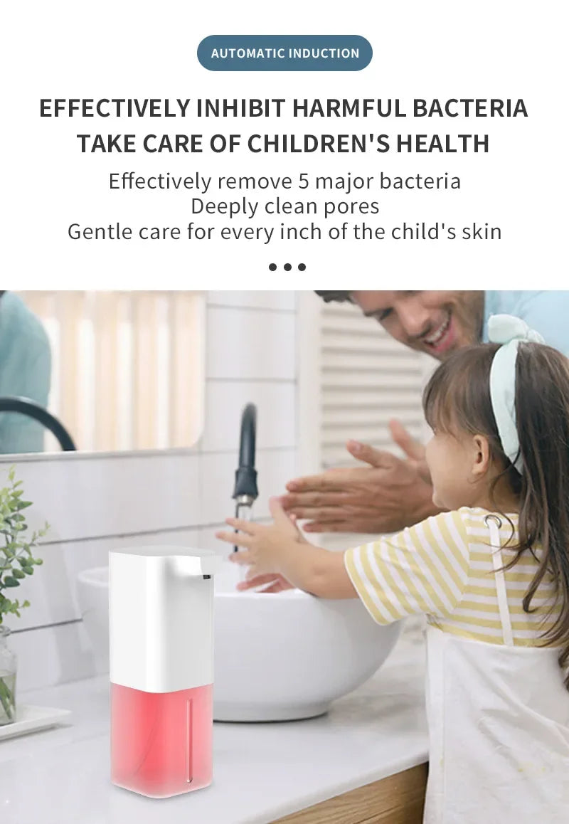 Automatic Infrared Foam Soap Dispenser 350ml (11.8 fl oz) - USB Rechargeable Touchless Hand Soap Pump for Kitchen & Bathroom