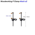 4 in (100 mm) Quick-Release F Bar Clamp — One-Handed Ratchet Clamp for Woodworking, 65 lb