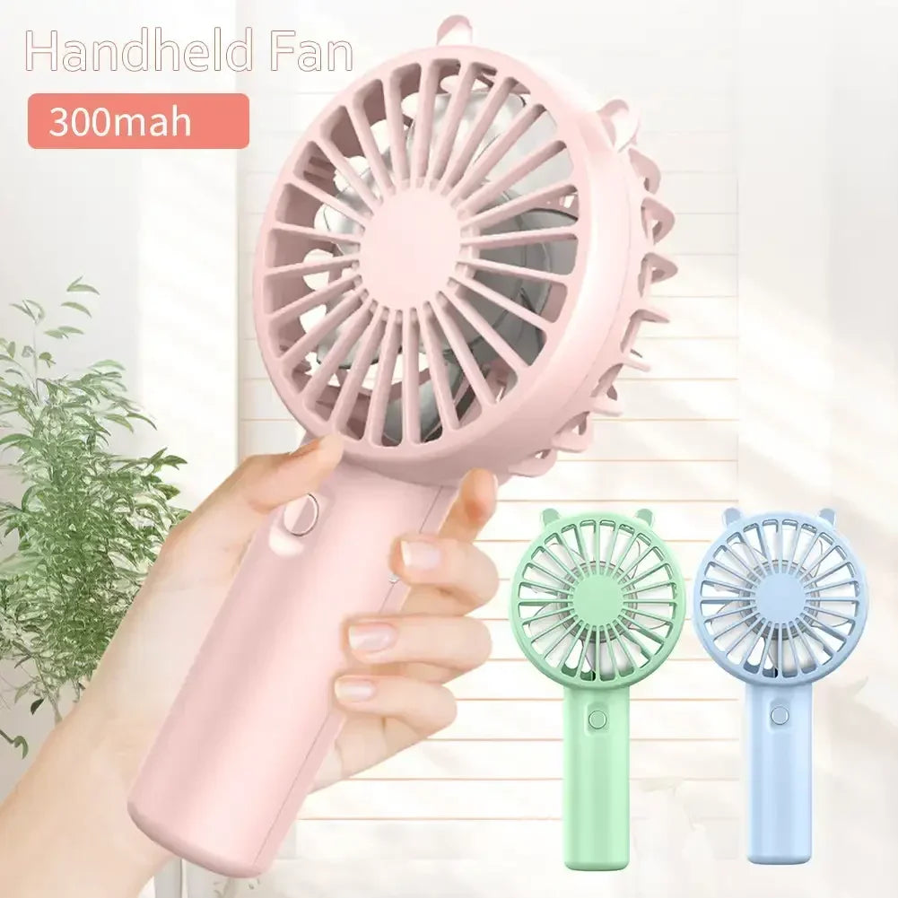 Mini USB Rechargeable Handheld Fan - Quiet Portable Cooling Fan for Desk & Travel (6.3 x 3.15 x 1.97 in / 16 x 8 x 5 cm)