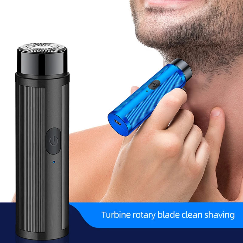 Mini Rechargeable Electric Shaver – Portable Facial & Body Razor for Women & Men, Rotary Detachable Washable Head, LED Display