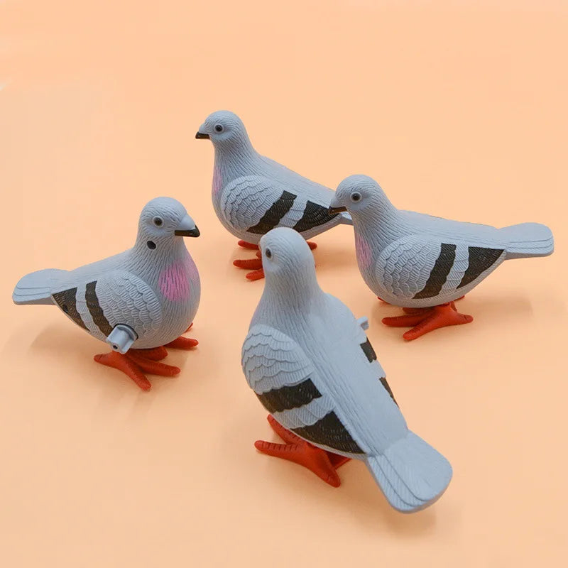 Wind-Up Jumping Pigeon Toy – Pull-Back Clockwork Animal for Kids, Gift for Ages 2-4