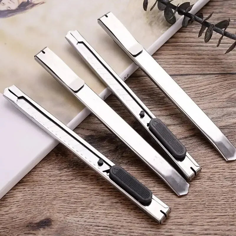 15-Pack Retractable Utility Knife Set — 9mm (0.35 in) Stainless Steel Hobby Box Cutters