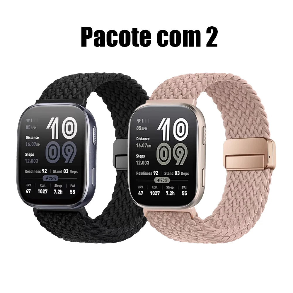 Magnetic Braided Nylon Watch Band — Adjustable Magnetic Clasp Strap for Smartwatches (1-Pack)