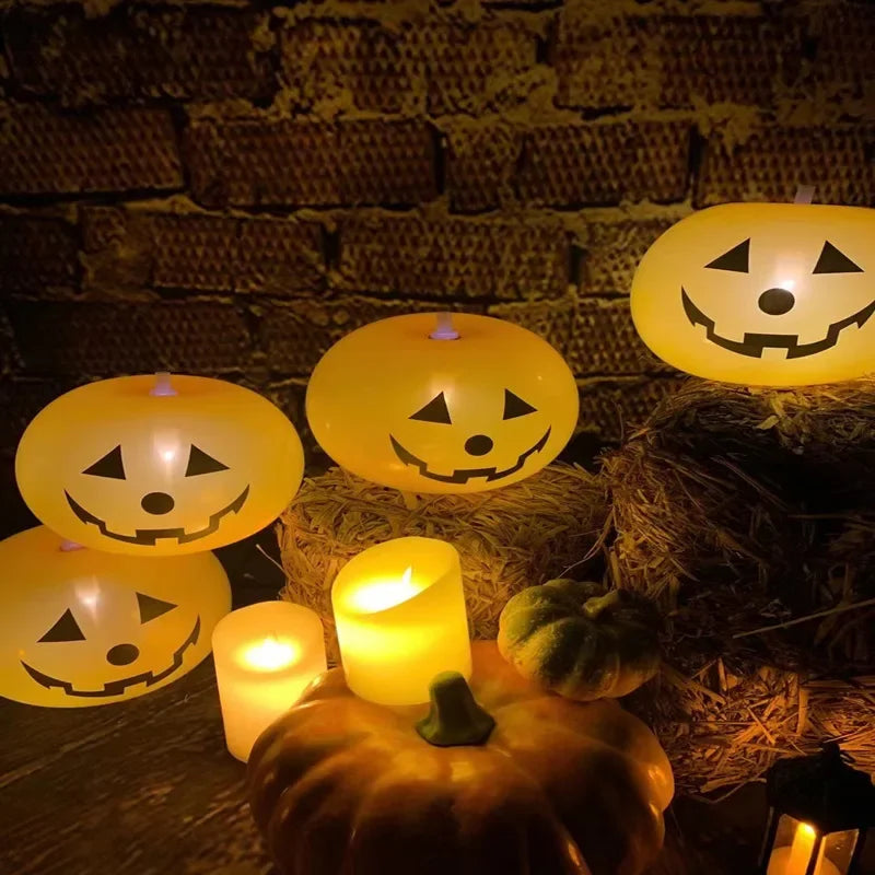 Halloween LED Light-Up Balloons Glowing Party Balloons for Haunted House, Home & Festival Decorations