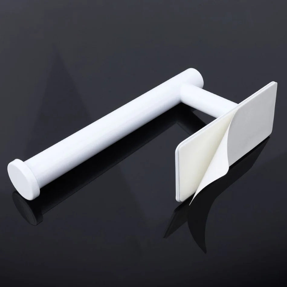 Stainless Steel Wall Mount Paper Holder Adhesive & Free-Nail Toilet Tissue Towel Shelf, Brushed Gold White Black