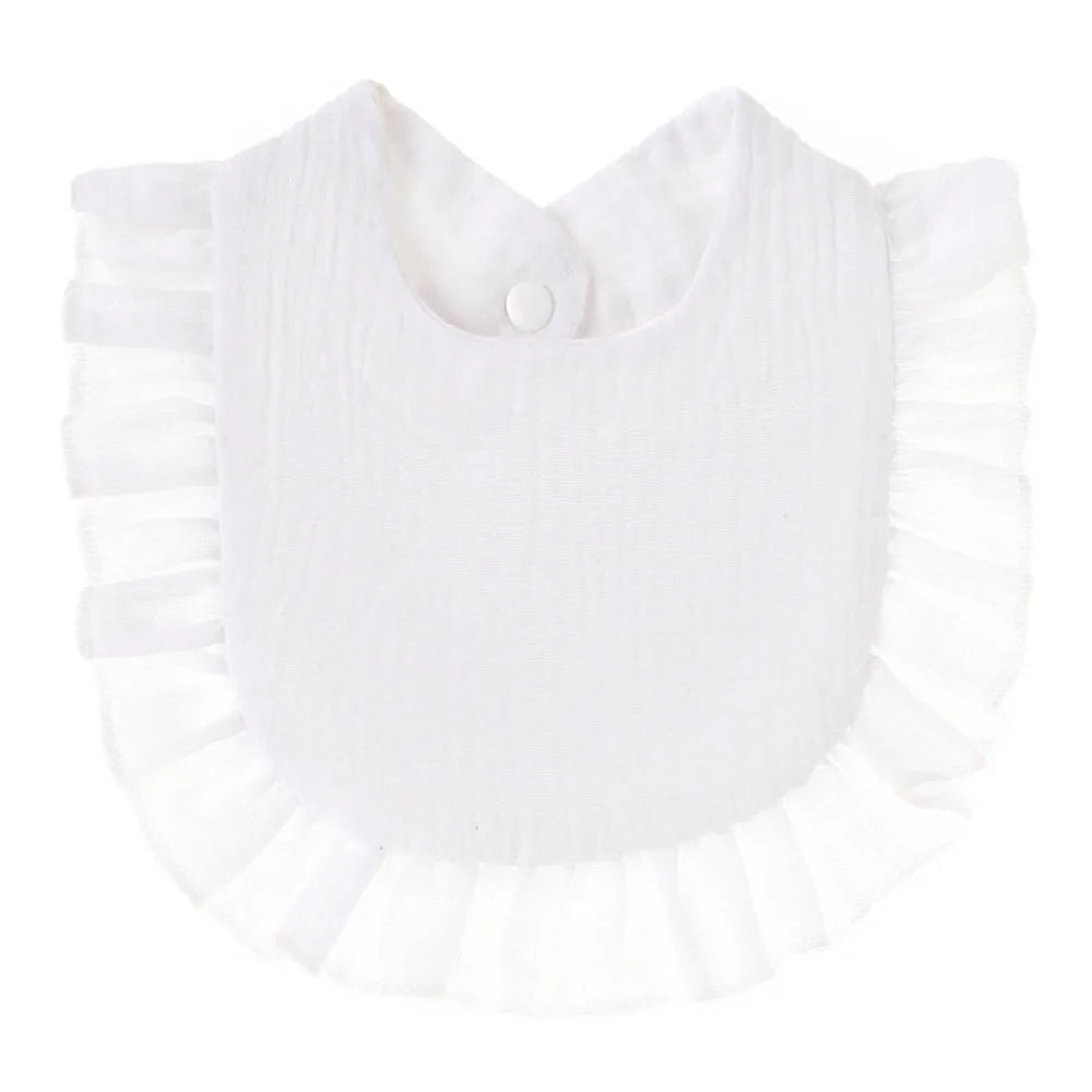 Muslin Cotton Baby Bibs & Burp Cloths - Ruffle Bandana Drool Bibs for Newborns