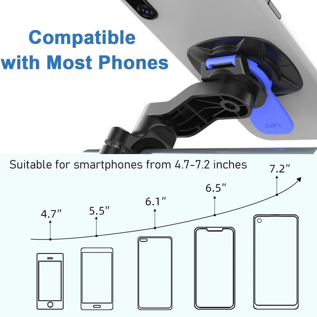Handlebar Phone Mount for Bike & Motorcycle — Phone Holder Clamp for Smartphones 4.7–7.2 in (12–18.3 cm), Fits 22.2–28.6 mm (0.87–1.13 in)