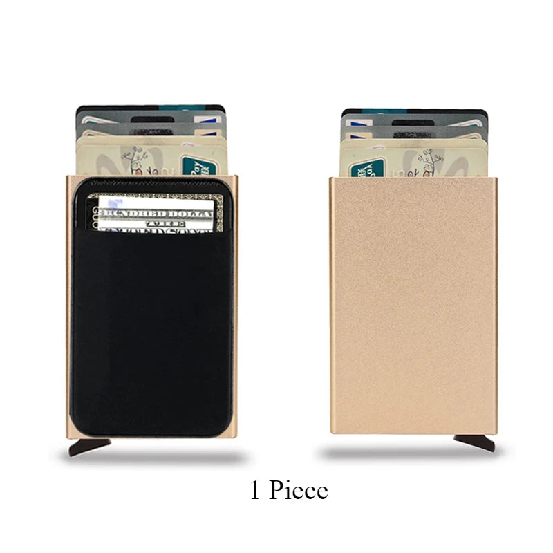 Slim RFID Blocking Credit Card Holder Wallet for Men Anti-Theft Metal Money Card Case