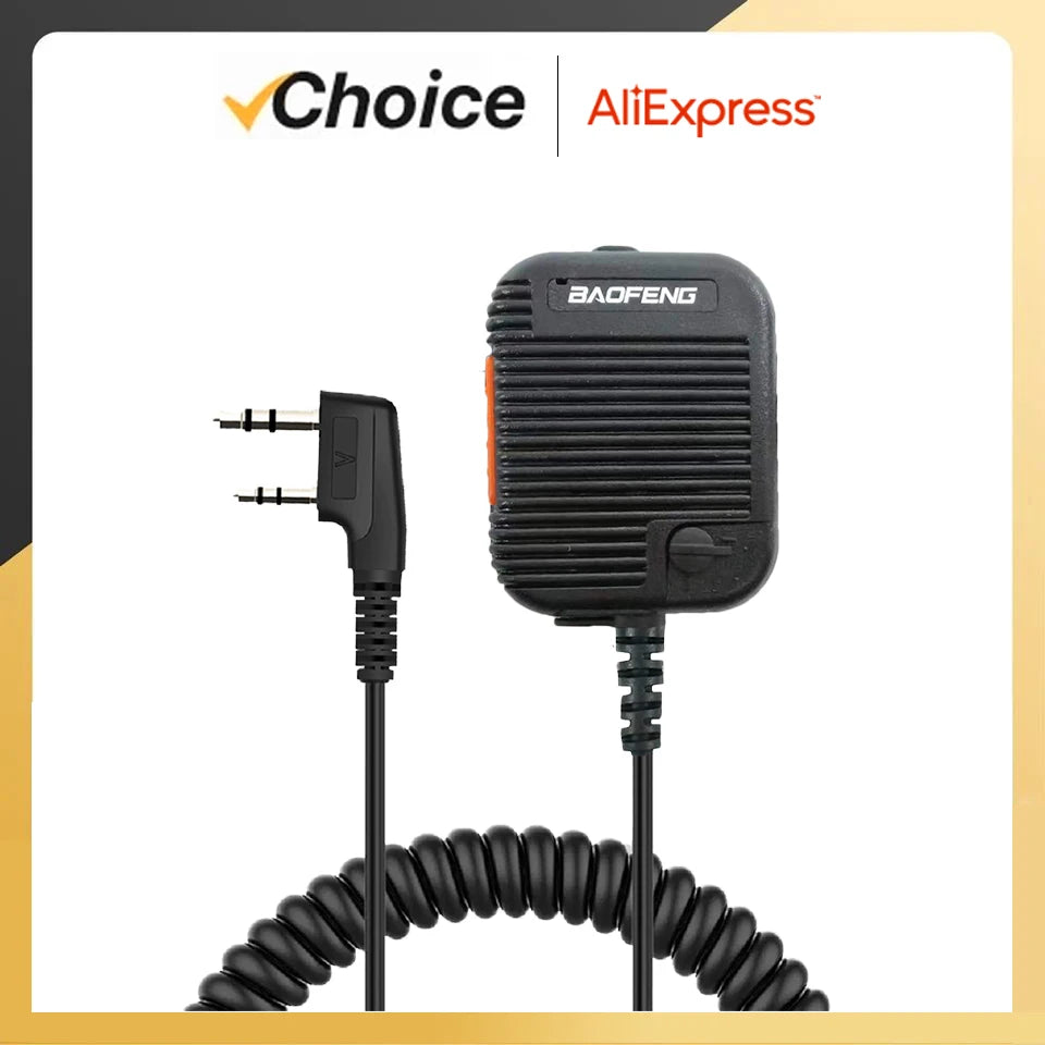 AR-152 PTT Speaker Microphone 2-Pin K-Type Handheld Mic for Two-Way Radios
