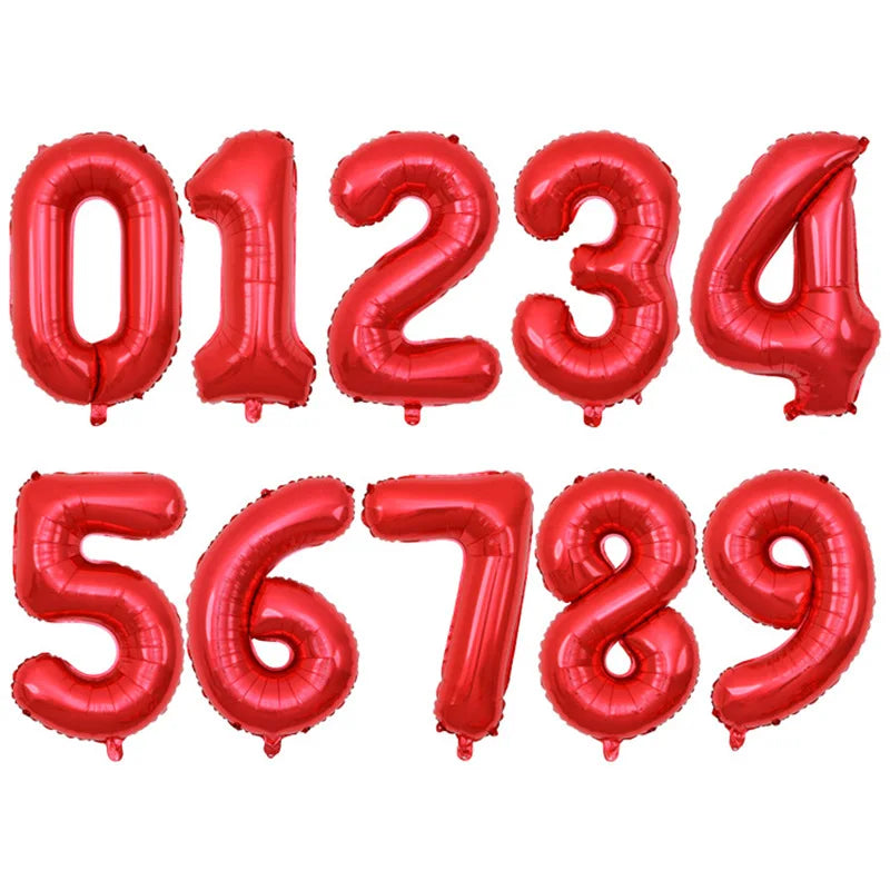 32-Inch (81 cm) Multicolor Foil Number Balloons 0-9 Helium-Compatible Birthday & Anniversary Party Decorations
