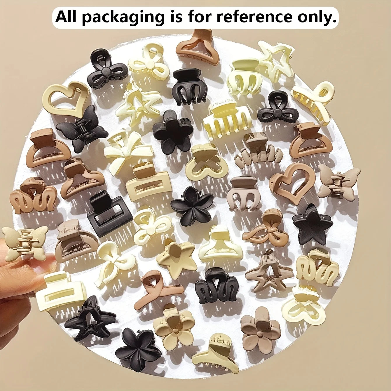 Mini Hair Claw Clips for Girls — Beige 5/10/20/30-Pack, Small 0.97in (2.5cm)