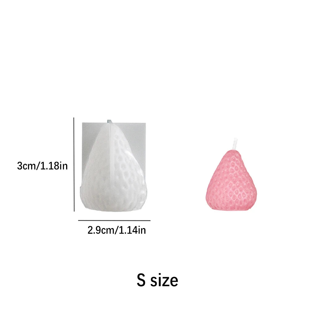 3D Strawberry Silicone Candle Mold - Cute Fruit DIY Candle Making Kit for Valentine's Day, Weddings & Home Decor