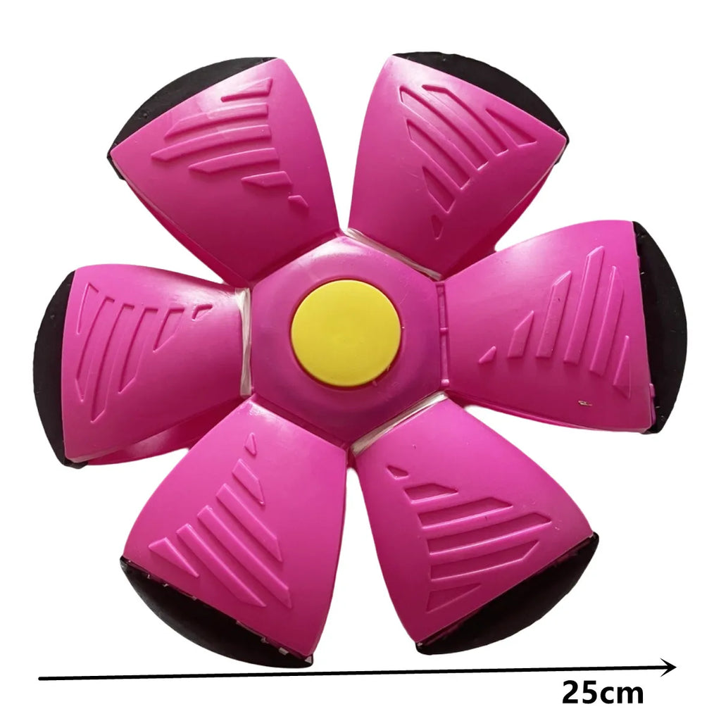 Blue Flying Saucer Vent Ball - 9.8 in (25 cm) Deformable Foot Decompression Toy for Parent-Child Outdoor Play