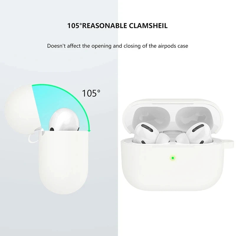Silicone Protective Case for AirPods Pro - Shockproof Dustproof Cover, Wireless Charging Compatible