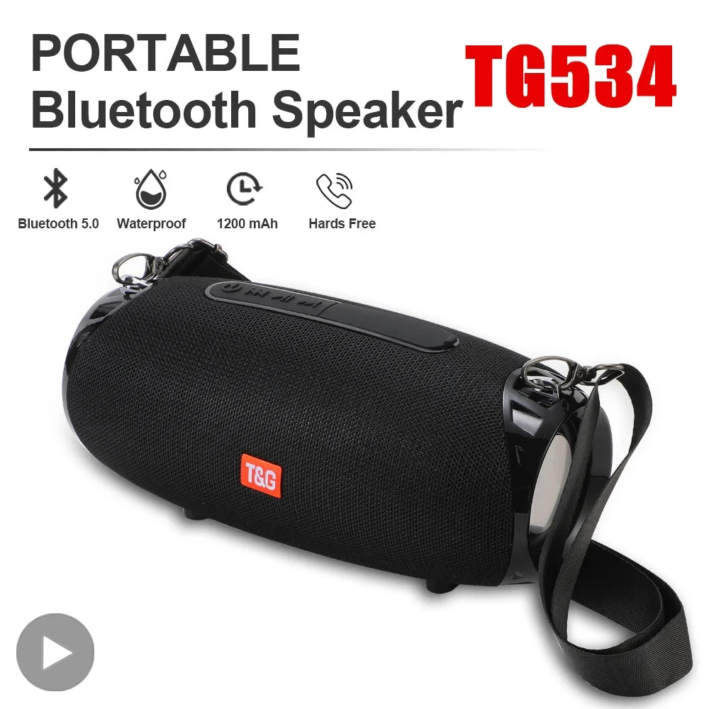 Portable Bluetooth Speaker 10W (5W x2) Bluetooth 5.3 FM Radio TF/USB/AUX Rechargeable Waterproof