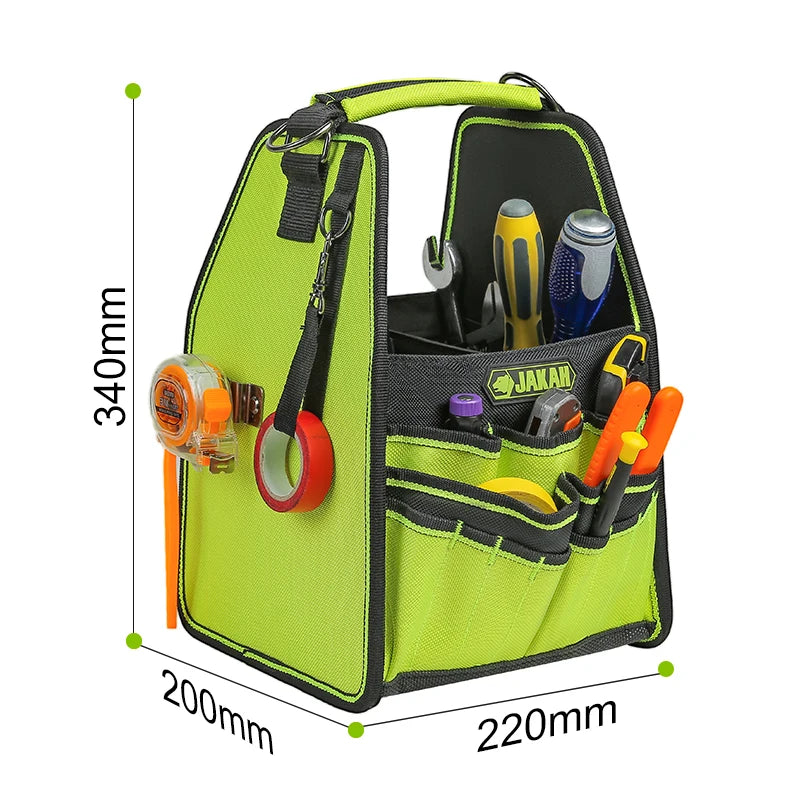 Open-Top Tool Tote Bag with Adjustable Straps and Waterproof Base – Heavy-Duty Tool Organizer