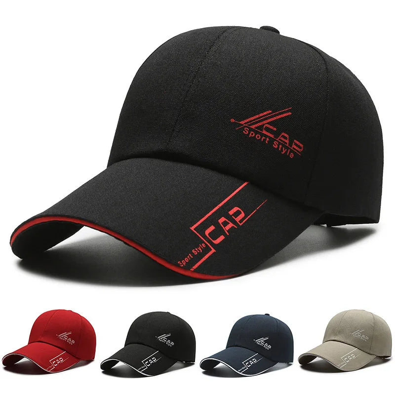 Unisex Long-Brim Sun Baseball Cap – Summer Fishing & Outdoor Shade Hat