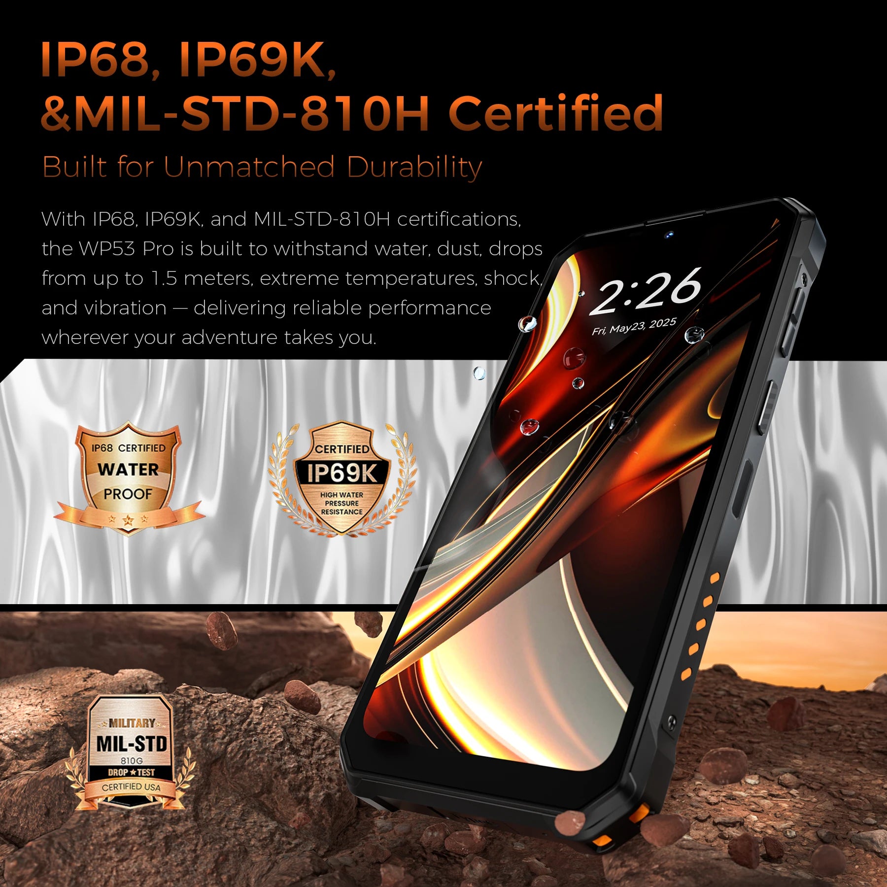 Rugged Android Smartphone 24GB+256GB | 11000mAh Battery | Android 15 | 6.52" (16.6 cm) HD | 50MP Dual Rear Camera