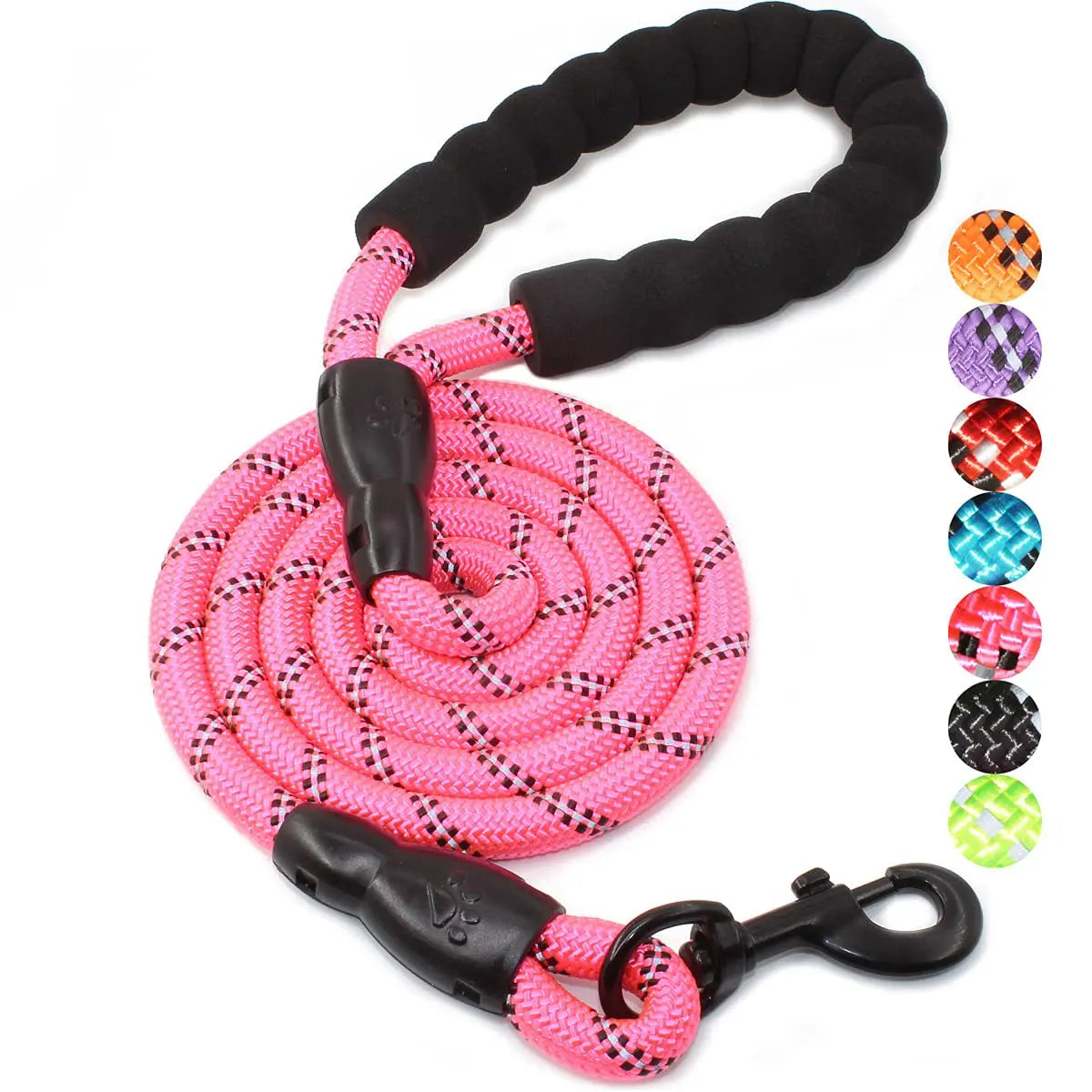 Reflective Nylon Dog Leash with Soft Handle — Reinforced Leash for Small, Medium & Large Dogs — 4ft/5ft/6.6ft/9.8ft (120/150/200/300 cm)