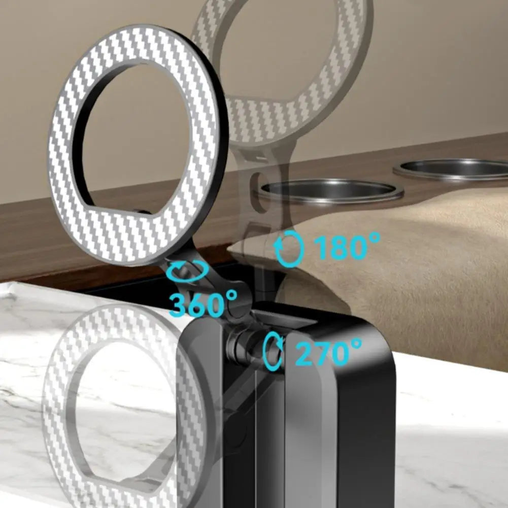 3-in-1 Magnetic Foldable Phone Stand Clip-On Mount for Airplane Tray Table, Desk and Travel