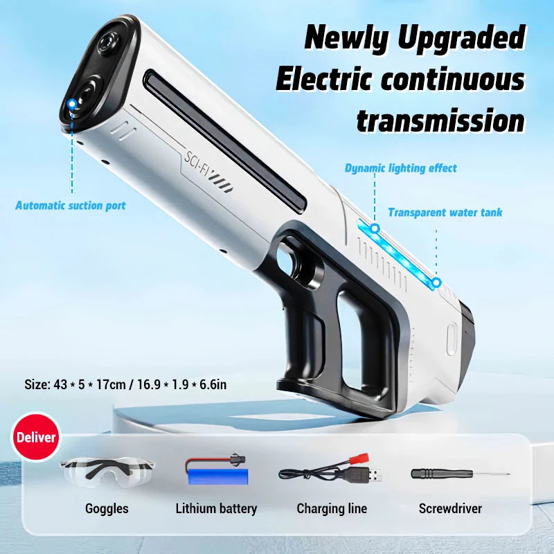 Automatic Electric Water Gun Large Capacity Water-Absorbing Toy for Kids Summer Outdoor Water Battle Gift