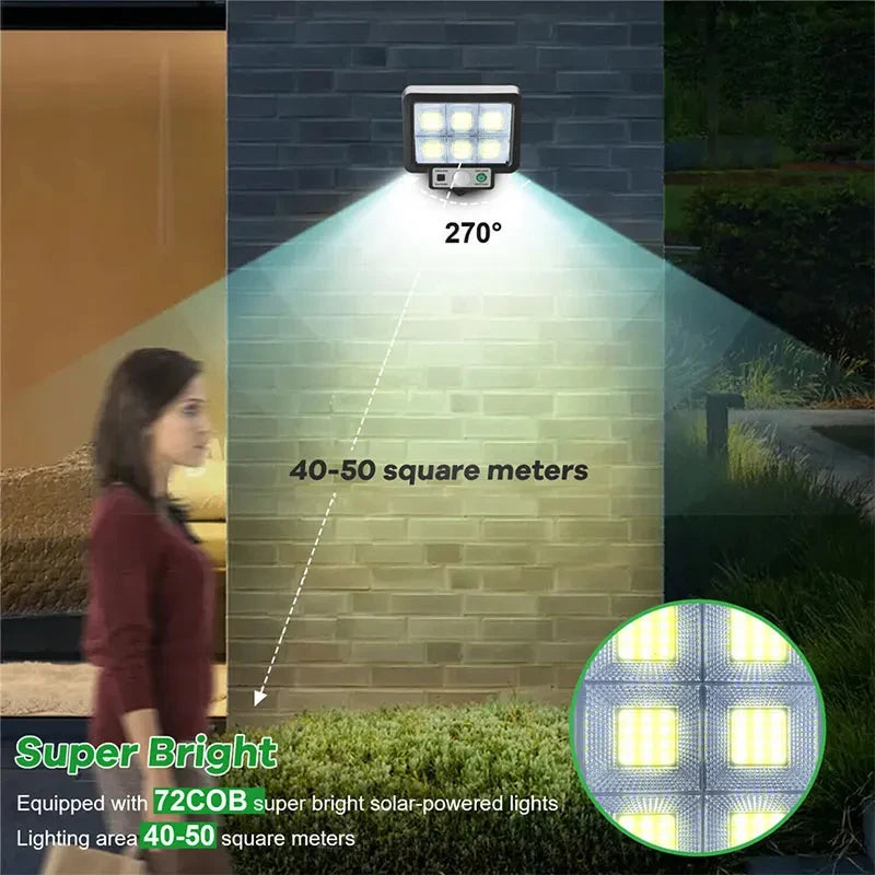 Solar LED Split Wall Light with Motion Sensor, 3 Modes Waterproof Outdoor Security and Garden Lamp