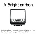 Rear Screen Cover Protector Frame Back Air Vent Trim White ABS Car Interior Accessory for Model Y Juniper
