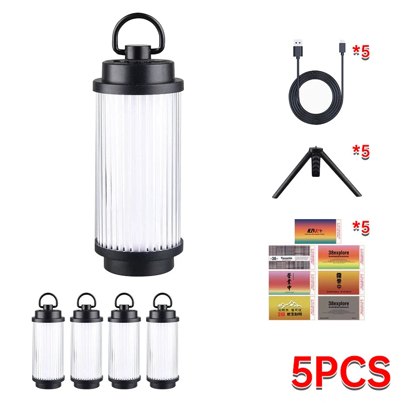 Mini Rechargeable LED Camping Lantern – 3-Mode Portable Outdoor Tent Light with Magnetic Base & USB-C