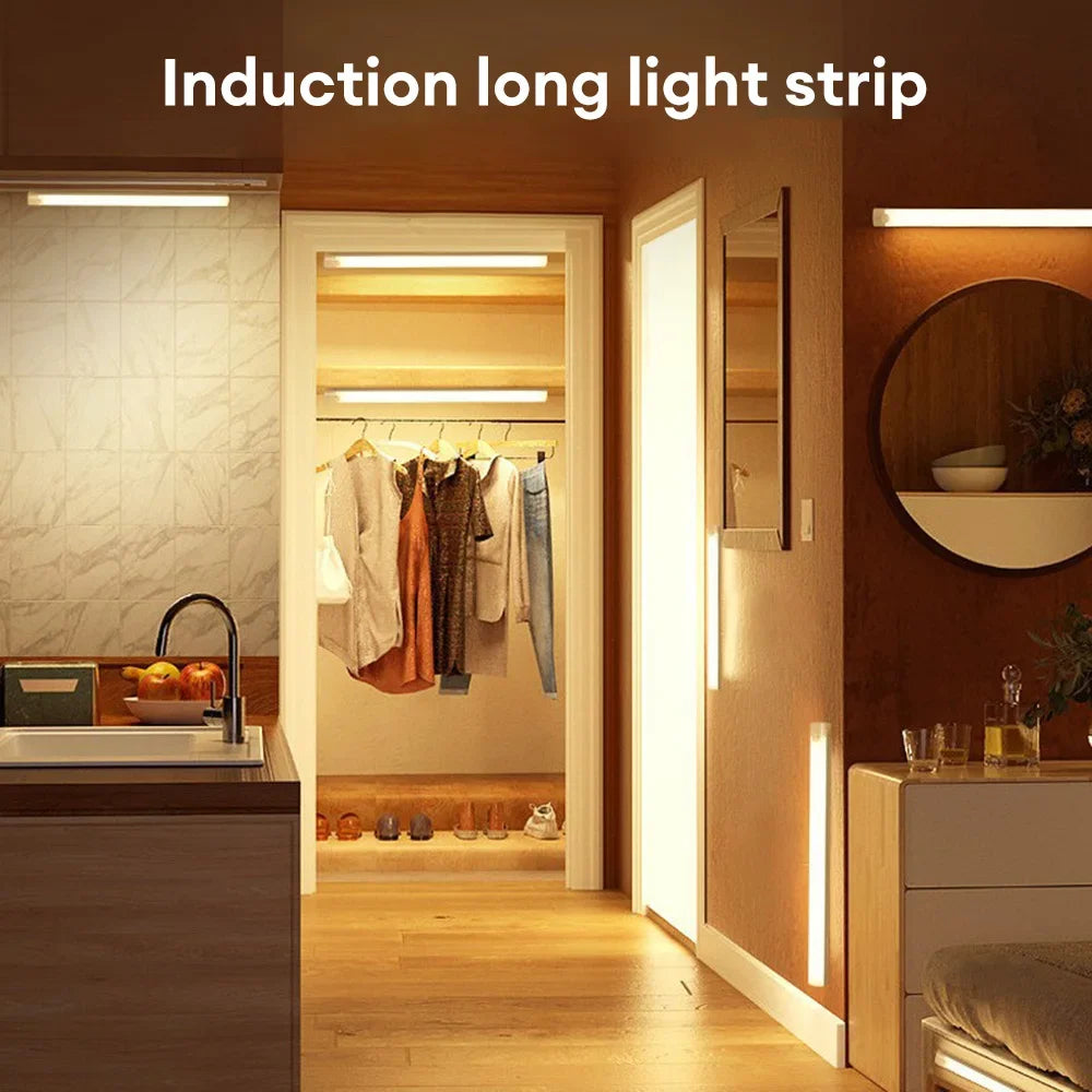 Motion Sensor Rechargeable LED Light for Closet Cabinet Wardrobe, Wireless Under-Cabinet Night Light, 4/8/12/20 in (10/20/30/50 cm)