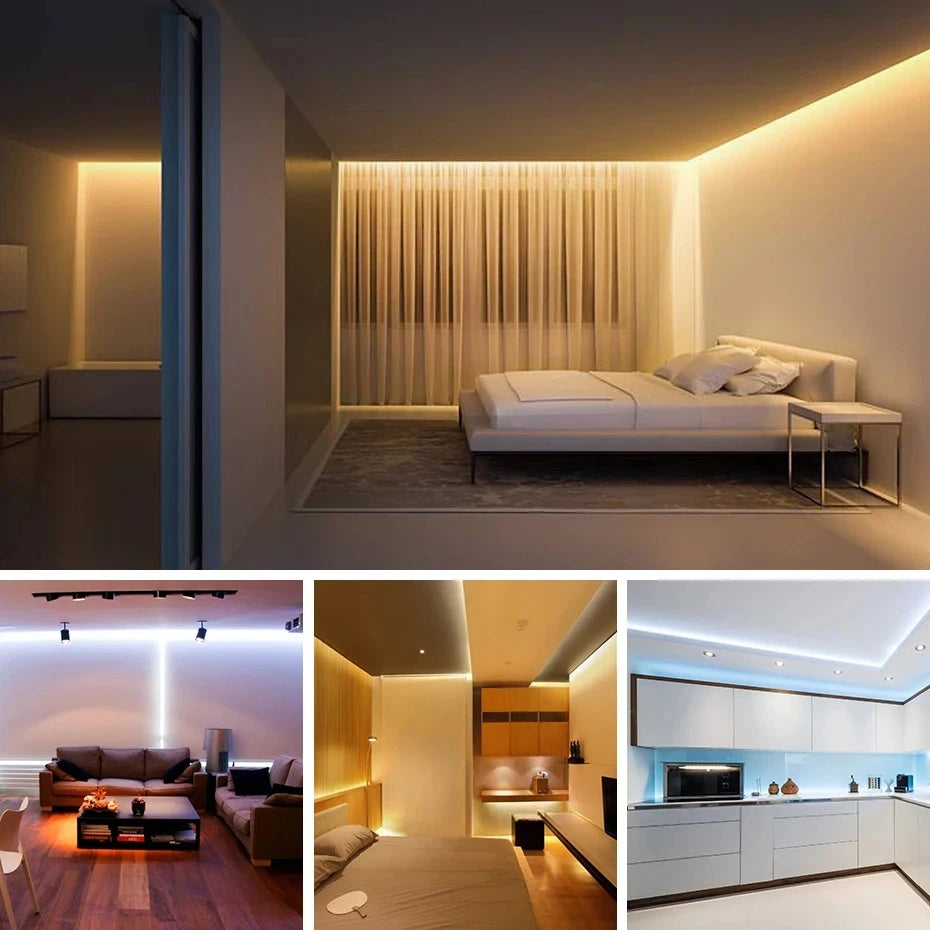220V COB LED Strip Light with ON/OFF Switch IP65 Waterproof Flexible Ribbon Cuttable Every 50cm (3000K/6000K) for Bedroom Kitchen Garden