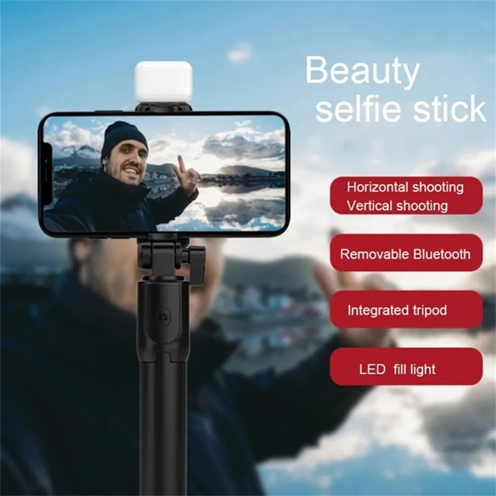 Bluetooth Selfie Stick with Remote Shutter – Telescopic Stainless Steel Phone Monopod, Folded 185 mm (7.3 in) / Extended 740 mm (29.1 in)