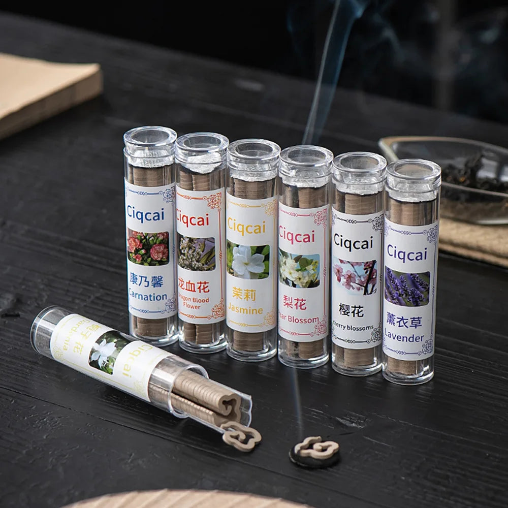 Shaped Mini Incense 42-Pack Tube, Jasmine Lavender Sandalwood Aromatherapy for Yoga & Meditation